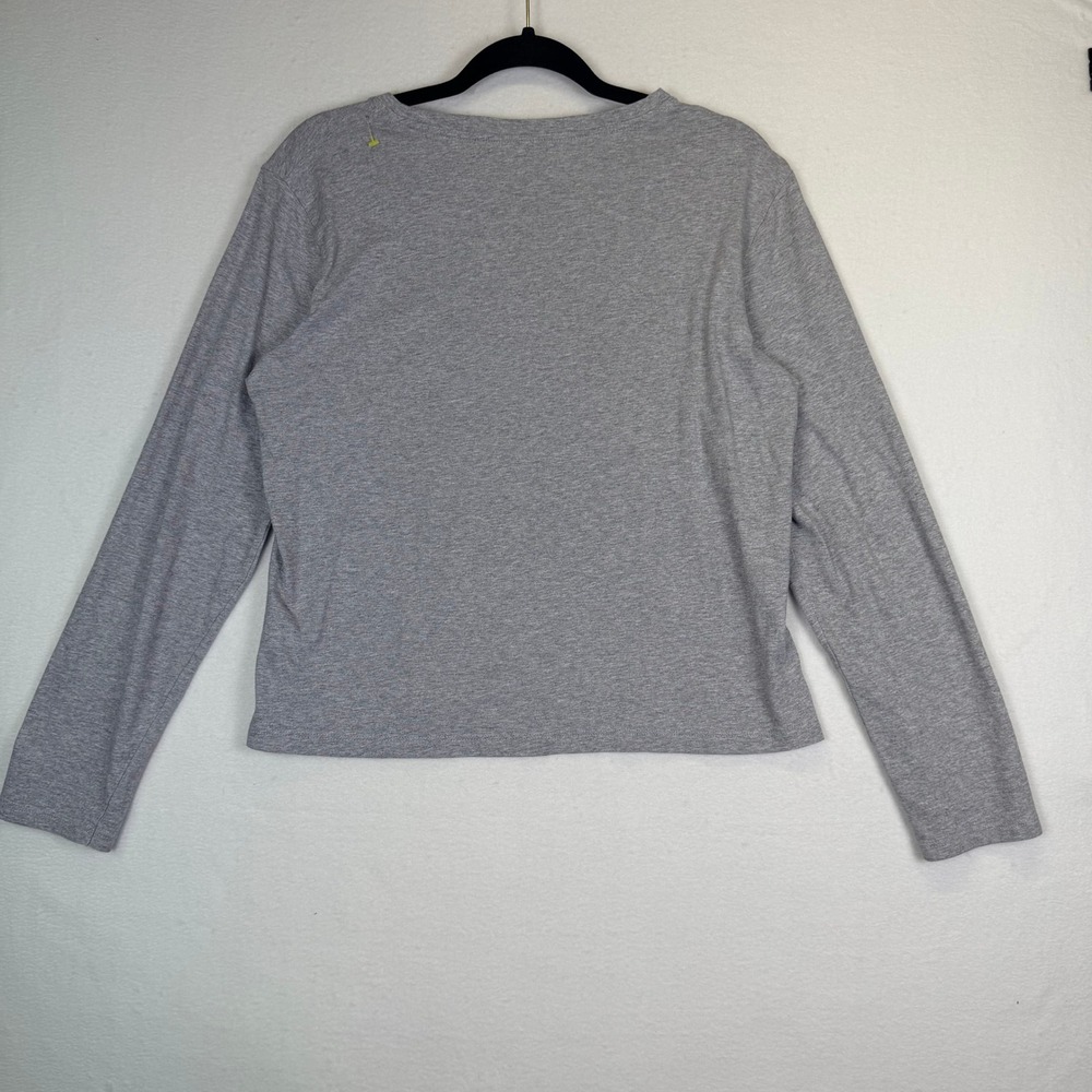 Everlane Organic Cotton Long Sleeve Pocket Tee Heather Grey Wmns M Sustainable - Picture 2 of 6